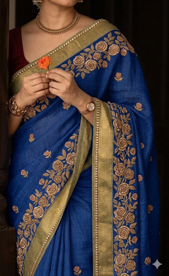 Handwoven Silk Saree — Temple Maroon