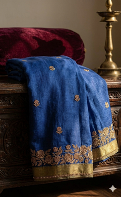 Handwoven Silk Saree — Temple Maroon — view 6